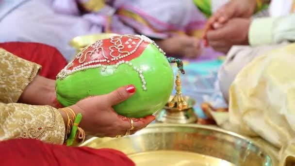 Upacara Pernikahan Hindu Tradisional India — Stok Video