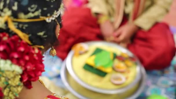 Индийская Традиционная Индуистская Свадьба — стоковое видео