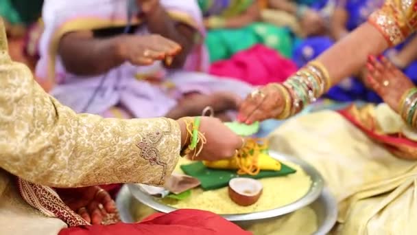 인도의 전통적 힌두교 결혼식 — 비디오
