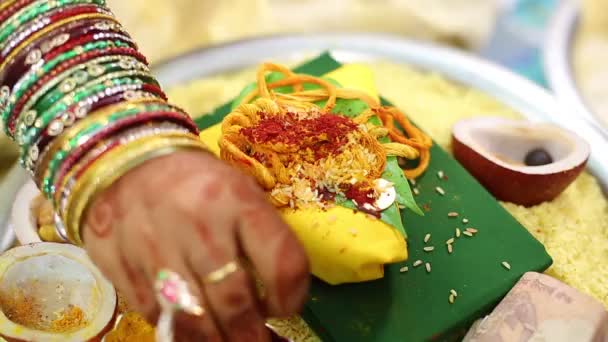 Традиційна Індуська Церемонія Весілля — стокове відео