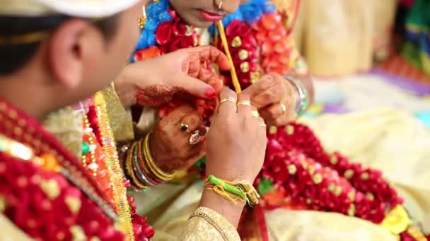 印度传统印度教婚礼 — 图库视频影像