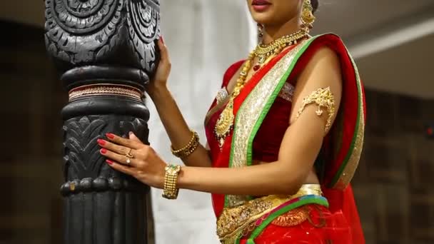 Индийская Невеста Делает Себя Готовой — стоковое видео