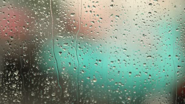 Rain Drops Bus Glass Time Lapse — Stock Video