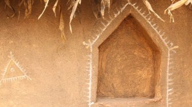 Rajasthan Hindistan 'daki kır evi.