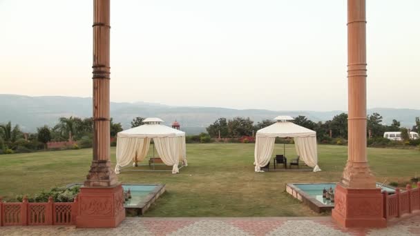Exterior Castle Rajasthan India — стоковое видео