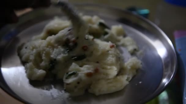 Индийский Завтрак Закуски Столе — стоковое видео
