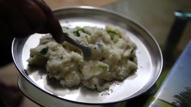 Indické Snídaně Občerstvení Stole — Stock video