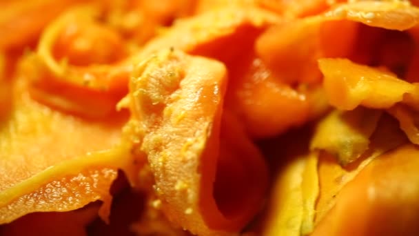 Papaya Frucht Würfel Geschnitten — Stockvideo