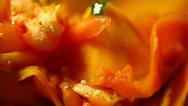 Fructe Papaya Tăiate Dicuri — Videoclip de stoc