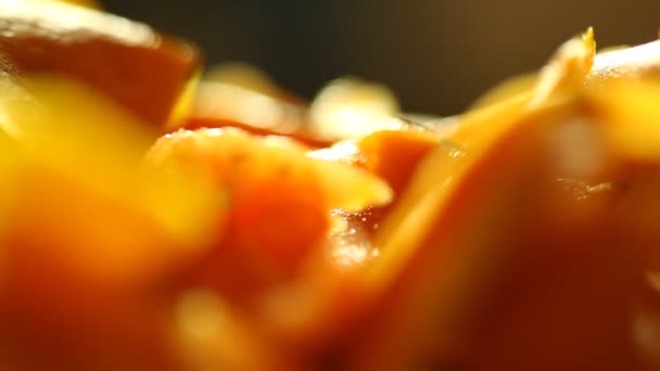 Owoce Papai Krojone Kostkę — Wideo stockowe