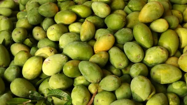 Green Mangoes Basket — Stock Video