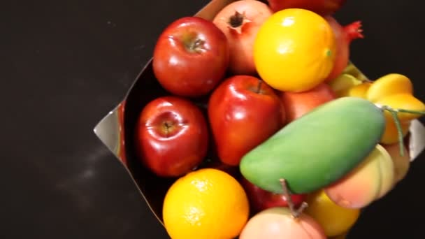 Frutas Indianas Diferentes Tigela — Vídeo de Stock