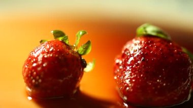 Çilekli Makro shot.