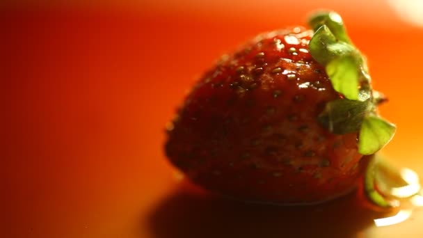 Φράουλα Φρούτα Μακρό Πλάνο — Αρχείο Βίντεο