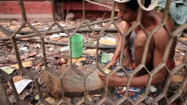 Het Maken Van Indiase Vegetarische Gerechten — Stockvideo