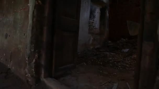Tiro Horror Edifício Velho Índia — Vídeo de Stock