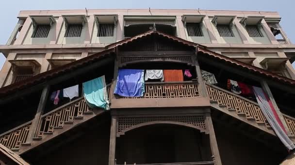 Skräckskott Den Gamla Byggnaden Indien — Stockvideo