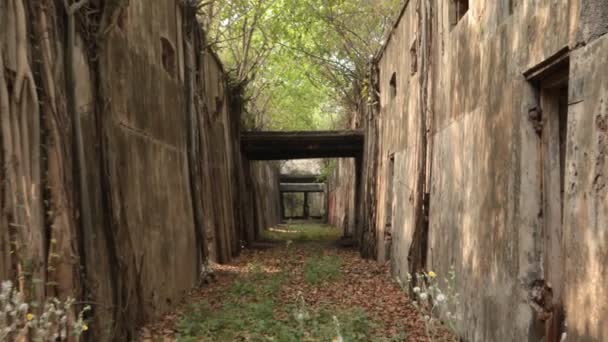 Τρομακτική Βολή Του Παλιού Κτιρίου — Αρχείο Βίντεο