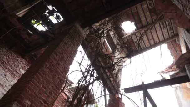 Eski Binanın Dehşet Verici Görüntüsü — Stok video