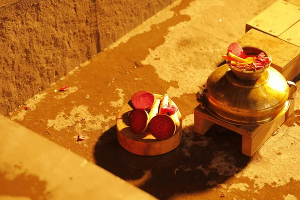 Hindistan Kırsal Mutfağında Bulaşıklar — Stok fotoğraf
