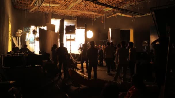 Film Crew Silhouette Lavoro Luglio 2023 Hyderabad India — Video Stock