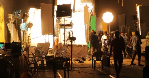 Film Crew Silhouette Travail Juillet 2023 Hyderabad Inde — Video