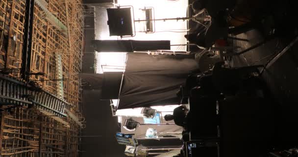 Film Crew Silhouette Verticale Lug 2023 Hyderabad India — Video Stock