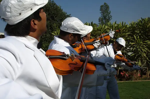 Musicista Con Chitarra Nel Parco Ago 2023 Hyderabad India — Foto Stock