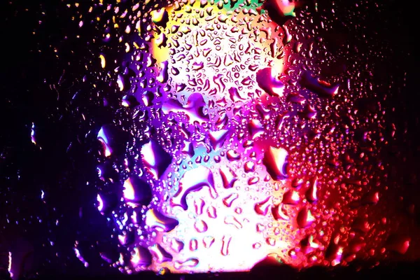 water drops on the color glass