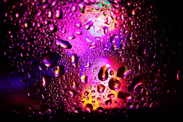 Gotas Agua Vidrio Color —  Fotos de Stock