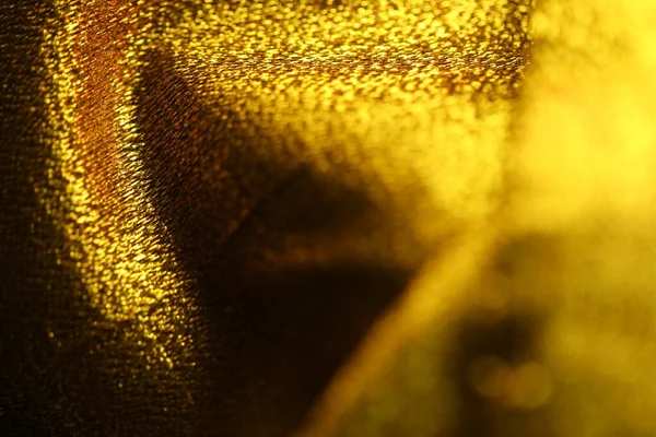 Abstraktes Gold Stoff Textur Makroaufnahme — Stockfoto