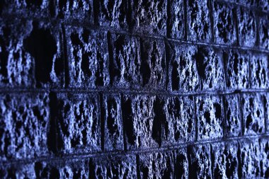 Ay Işığındaki Eski Taş Duvar dokusu