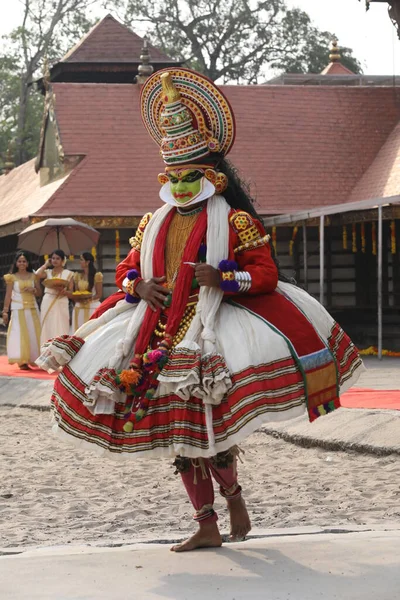 Tradycyjny Tancerz Ludowy Munnar Kerala Indie Wrz 2023 — Zdjęcie stockowe