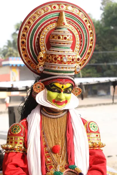Традиционный Народный Танцор Муннар Керала Индия Сентября 2023 Года — стоковое фото