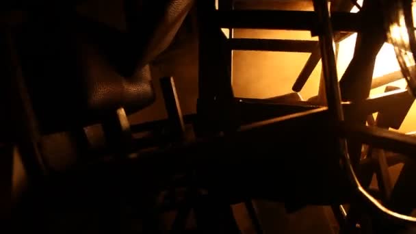 Καρέκλες Στο Εστιατόριο — Αρχείο Βίντεο
