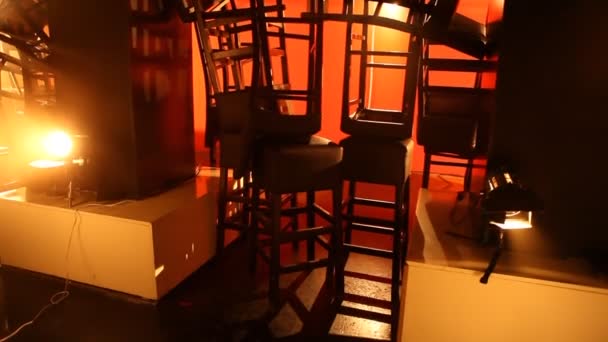 Krzesła Restauracji Store Room — Wideo stockowe