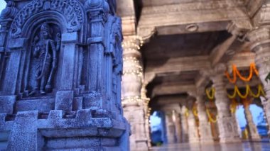 Hindistan tapınağında Hindu tanrısı heykeli