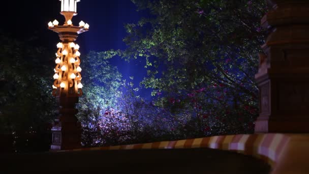 寺院の建物のライトデコレーション — ストック動画