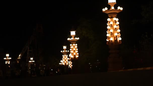 Світлове Оздоблення Храмовому Будинку — стокове відео