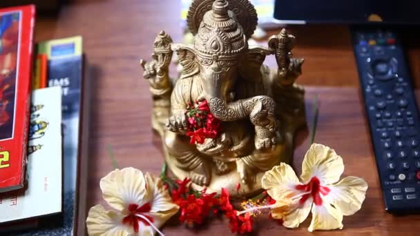 Estátua Deus Hindu Templo Índia — Vídeo de Stock