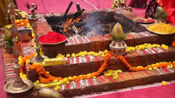 Hindu Oração Arranjo Índia — Vídeo de Stock