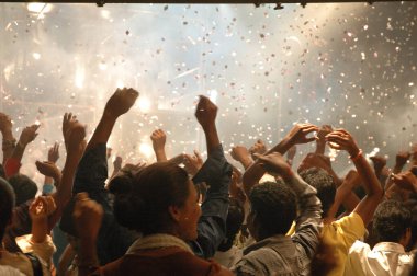 Hyderabad 'ın 19 Şubat 2024' te Hindistan 'da eğlenen insanlar