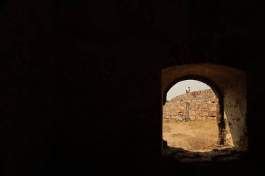 Kale duvarının klasik dokusu Hindistan