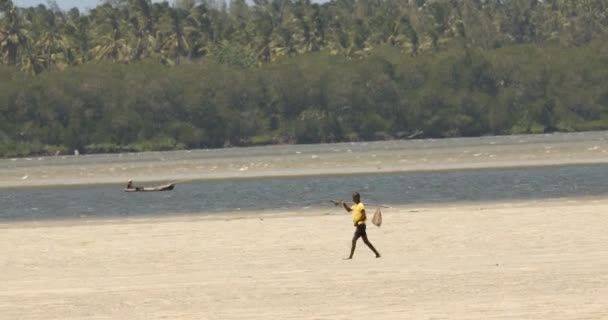 Pescadores Praia Nairobi Kanya Março 2024 — Vídeo de Stock