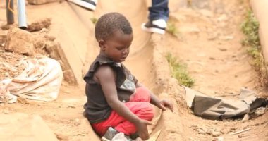 Afrikalı Siyah Çocuk Nairobi Kenya Afrika 'da 5 Mart 2024