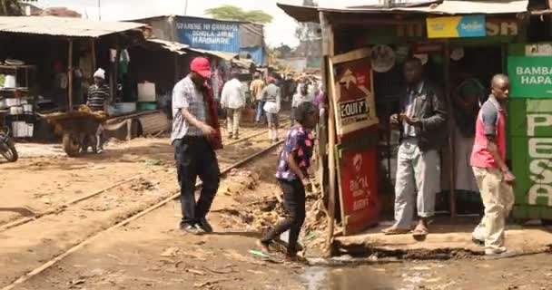 Африканцы Уличном Рынке Narobi Kenya Africa Марта 2024 Года — стоковое видео