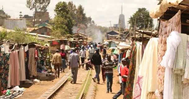 Afrikaner Auf Dem Street Market Narobi Kenia Afrika März 2024 — Stockvideo