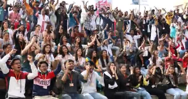 Estudantes Indianos Batendo Palmas Progrom Hyderabad Índia Março 2024 — Vídeo de Stock