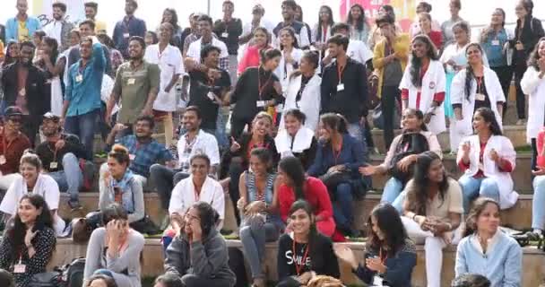 Indian Students Open Air Auditorium 10Th March 2024 Hyderabad India — Stock Video