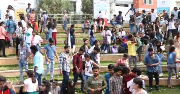 Estudiantes Indios Auditorio Aire Libre Marzo 2024 Hyderabad India — Vídeo de stock